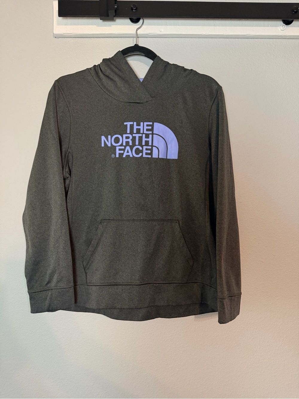 The North Face Women's Logo Hoodie Sweatshirt Large Gray Purple